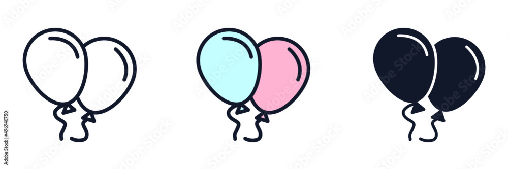 ballons icon symbol template for graphic and web design collection logo vector illustration - obrazy, fototapety, plakaty 