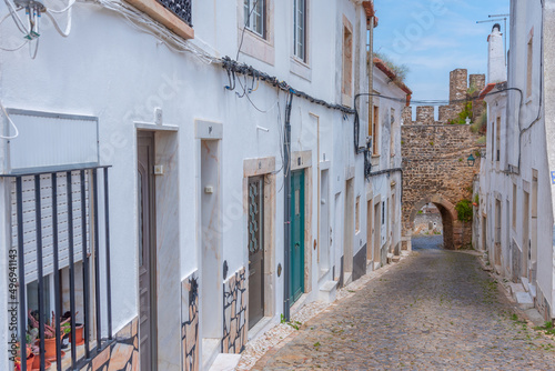 Narrow street in Portuguese town Portalegre photo