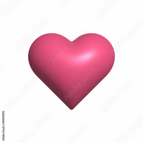 vector illustration of a realistic pink heart on a white isolated background. pink 3d heart. volumetric figure of the heart, symbol of love, valentine's day, holiday decoration