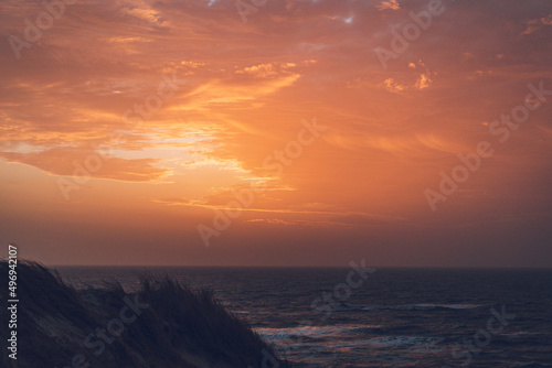 danish beach at sunset north sea