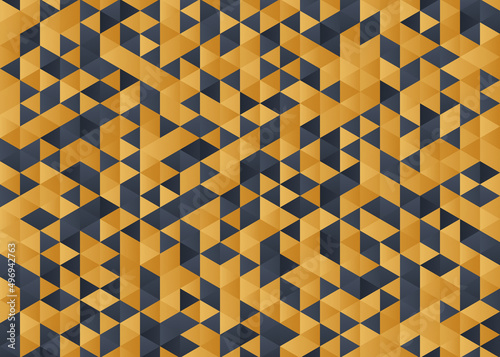 Triangle black yellow gold abstract geometric gradient background	