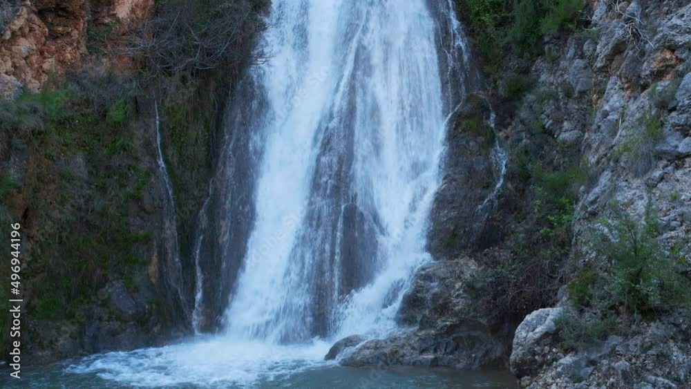 Beautiful large waterfall in a slow motion. Beautiful large waterfall in a slow motion.