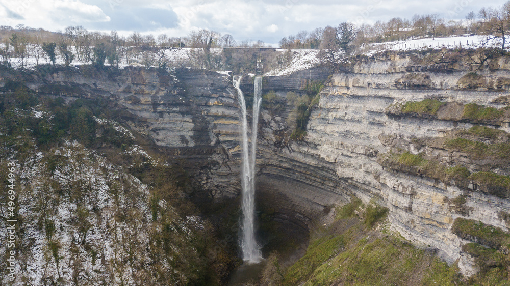 aerial view of gujuli waterfall, Spain