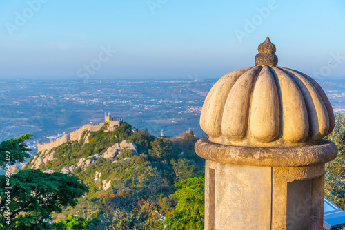 View of the moorish castle at Sintra in Portugal photo