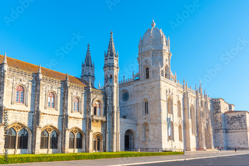 View of mosteiro dos Jeronimos in Belem, Lisbon, Portugal photo