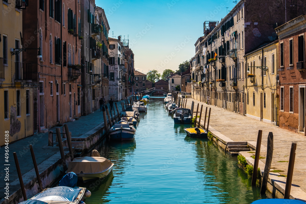 Scenic view of Venice empty canals during daylight.