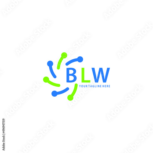 BLW logo design initial creative letter on white background.
BLW vector logo simple, elegant and luxurious,technology logo shape.BLW unique letter logo design. 