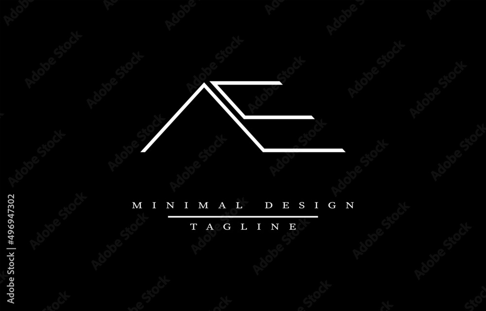 AE or EA Minimalist logo design vector art Illustration