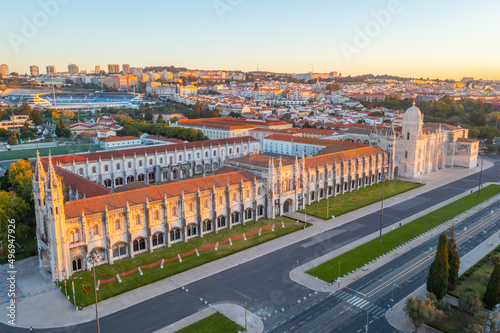 View of mosteiro dos Jeronimos in Belem, Lisbon, Portugal photo