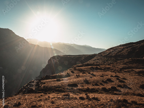 sunset in the mountains