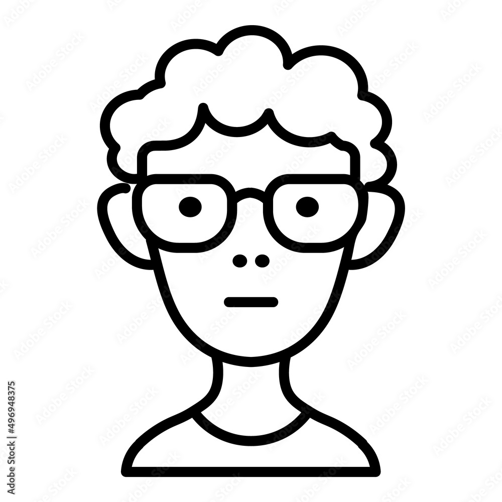 Nerd Avatar Flat Icon Isolated On White Background Nerd Avatar Flat Icon Isolated On White Background