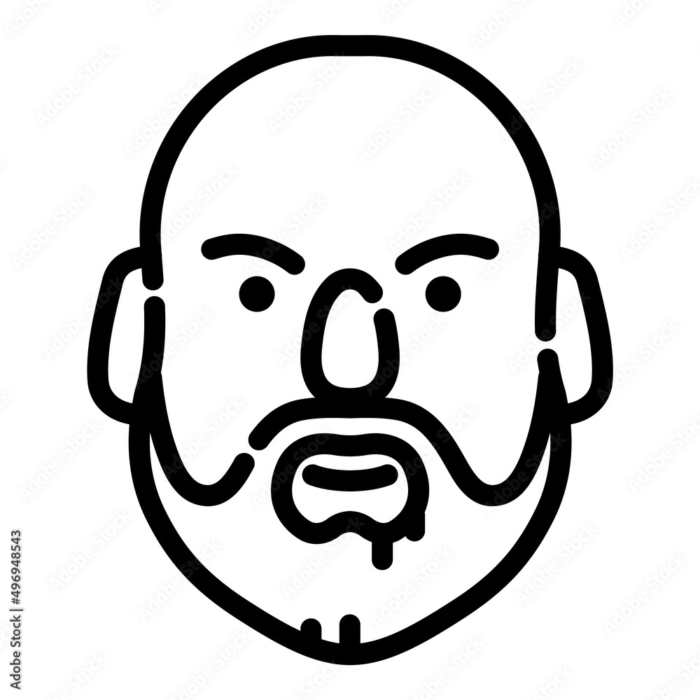 Man With Beard User Avatar Flat Icon Isolated On White Background Man With Beard User Avatar Flat Icon Isolated On White Background
