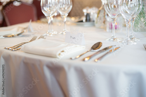 wedding table set for wedding