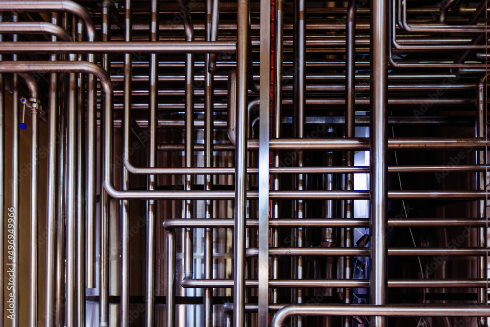 Steel pipeline. Abstract industrial background Steel pipeline. Abstract industrial background