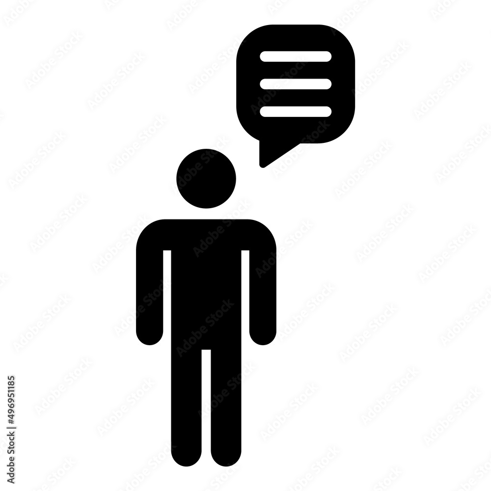 Obraz premium Man Talk Flat Icon Isolated On White Background