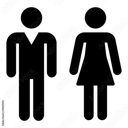 Man Woman Sign Flat Icon Isolated On White Background