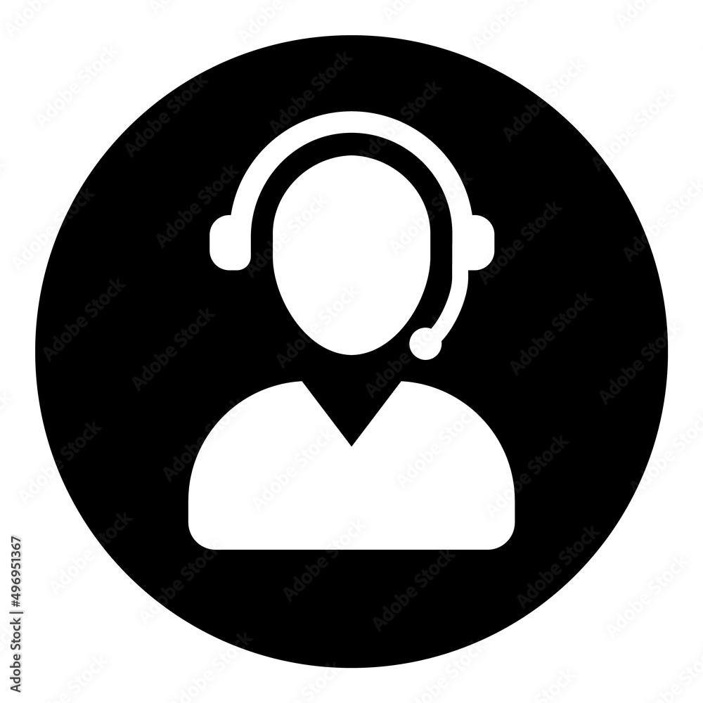 User Support Service Flat Icon Isolated On White Background