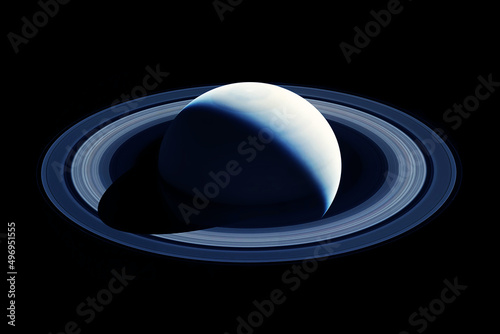 Planet Saturn, with rings. Elements of this image furnished by NASA