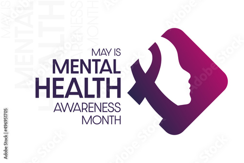 May is Mental Health Awareness Month. Vector illustration. Holiday poster.