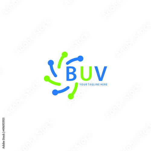 BUV logo design initial creative letter on white background.
BUV vector logo simple, elegant and luxurious,technology logo shape.BUV unique letter logo design.  photo