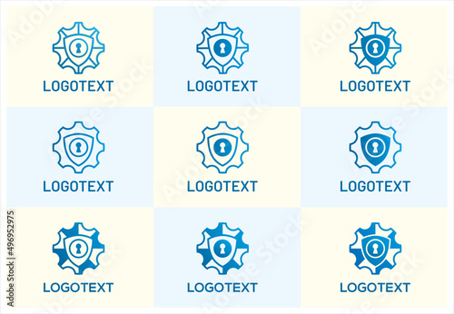 Gear Shield Security logo design [vector]