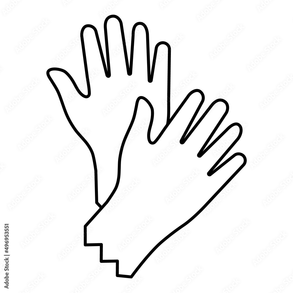 Medical Glove Flat Icon Isolated On White Background