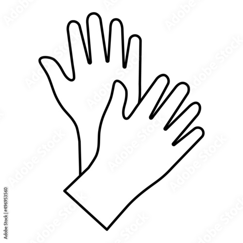 Medical Glove Flat Icon Isolated On White Background