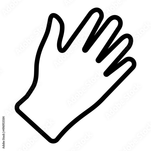 Medical Glove Flat Icon Isolated On White Background