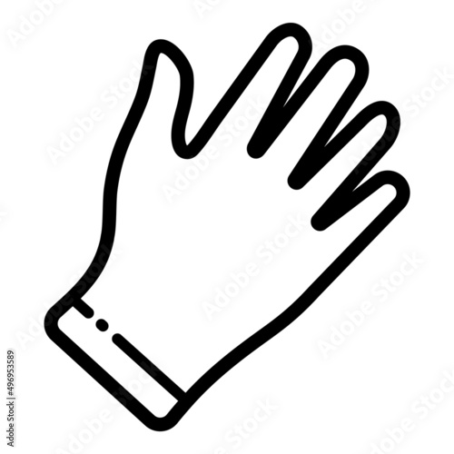 Medical Glove Flat Icon Isolated On White Background