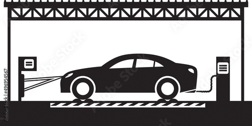 Annual vehicle technical inspection     vector illustration