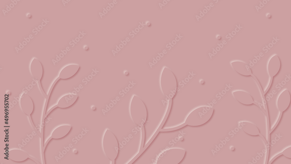 Paper art pink spring background.