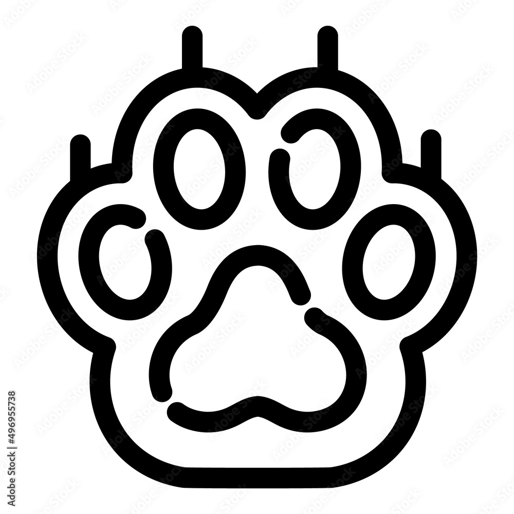 Cat Dog Paw Footprint Flat Icon Isolated On White Background Cat Dog Paw Footprint Flat Icon Isolated On White Background