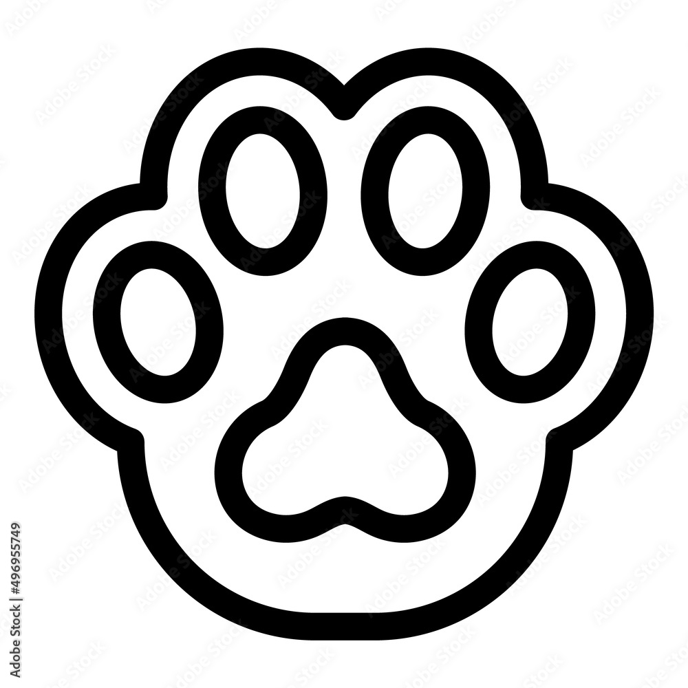 Cat Dog Paw Footprint Flat Icon Isolated On White Background Cat Dog Paw Footprint Flat Icon Isolated On White Background