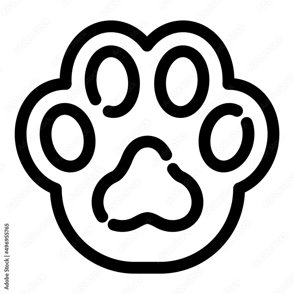 Cat Dog Paw Footprint Flat Icon Isolated On White Background Cat Dog Paw Footprint Flat Icon Isolated On White Background