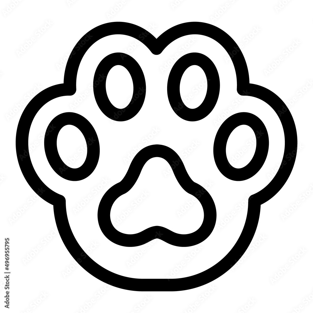 Cat Dog Paw Footprint Flat Icon Isolated On White Background Cat Dog Paw Footprint Flat Icon Isolated On White Background