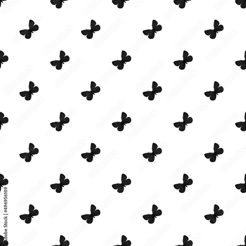 polka dot moth seamless pattern