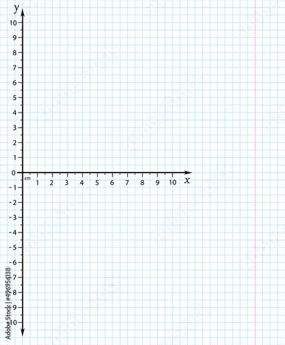 Trigonometrical system of coordinates on graph paper. vector illustration. template for drawing graphs of trigonometric functions.