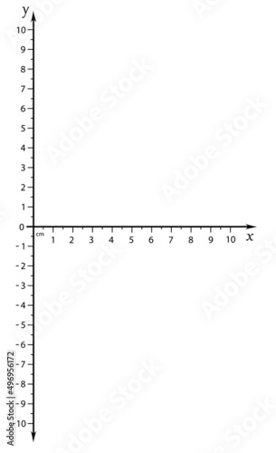 Cartesian coordinate system. vector illustration. template for drawing graphs of trigonometric functions