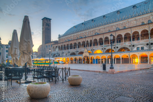 Sunrise over Palazzo della Ragione in Italian town Padua