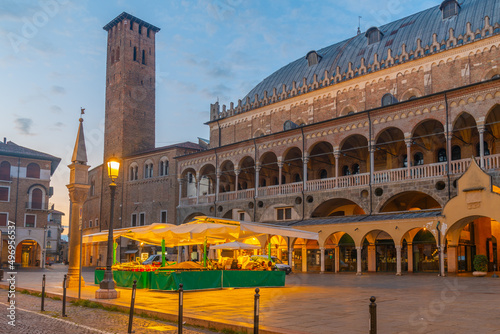 Sunrise over Piazza delle Erbe square in the Italian town Padua photo