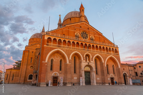 Sunset over Basilica di Sant'Antonio in Italian town Padua