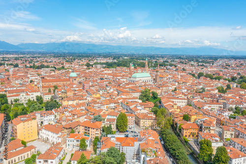 Aerial view of the old town of Vicenza in Italy photo