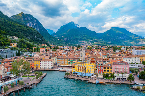 Lakeside promenade at Riva del Garda in Italy