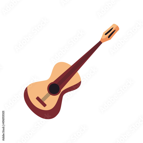 flat wooden acoustic guitar