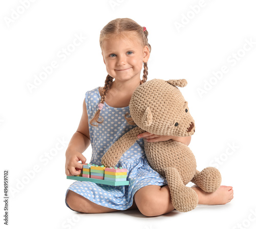 Cute little girl with build...