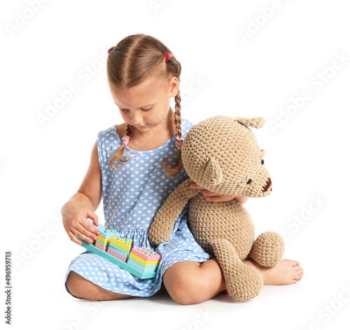 Cute little girl with build...
