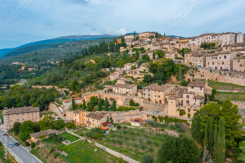 Aerial view of Italian town Spello photo