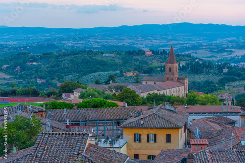 Sunset view of Perugia from Rocca Paolina, Italy photo