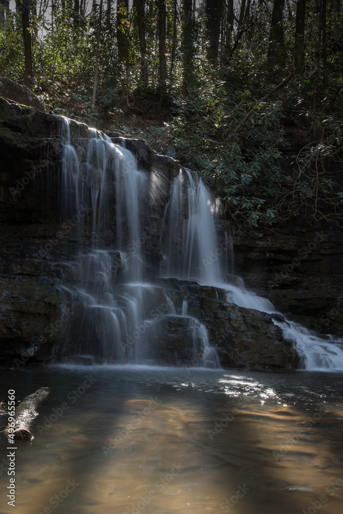 Beautiful waterfall in Appalachian Mountains.