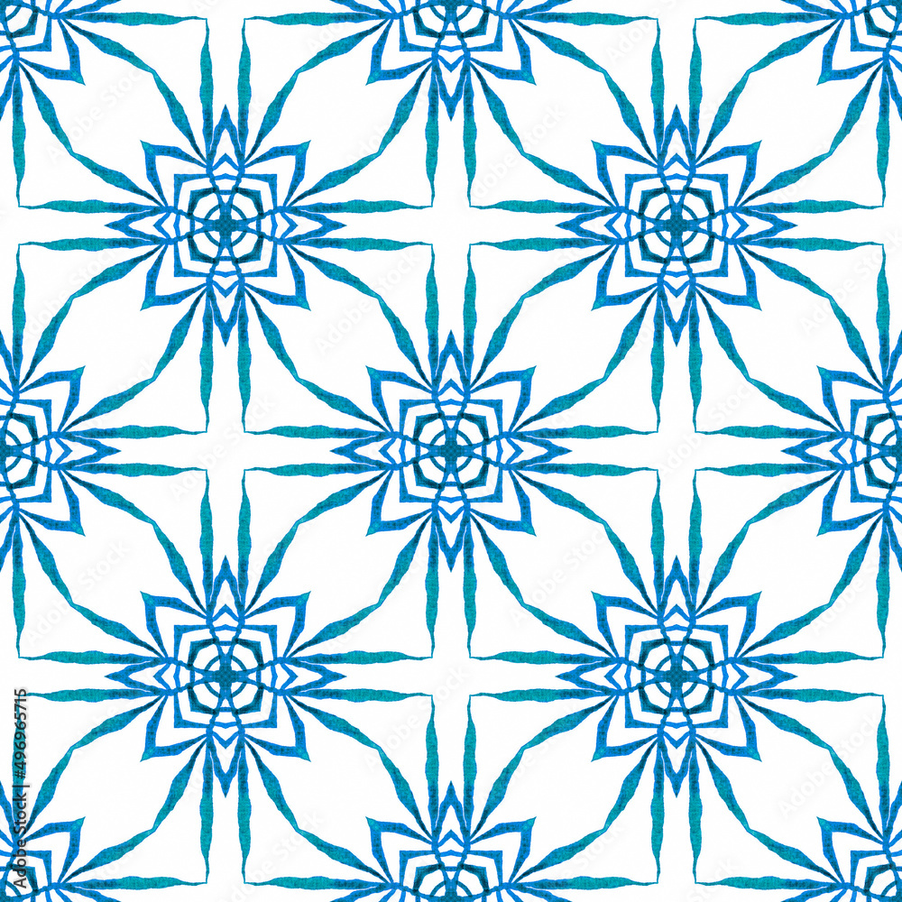 Ethnic hand painted pattern. Blue radiant boho Ethnic hand painted pattern. Blue radiant boho
